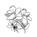 Lily orchid geranium tattoo design idea