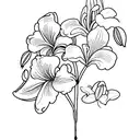 Lily orchid geranium tattoo design idea