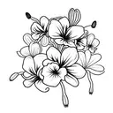 Lily orchid geranium tattoo design idea