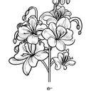 Lily orchid geranium tattoo design idea