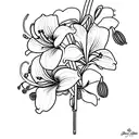 Lily orchid geranium tattoo design idea