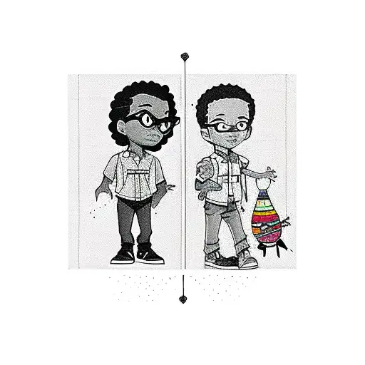 Riley and Huey Freeman in Boston tattoo design idea