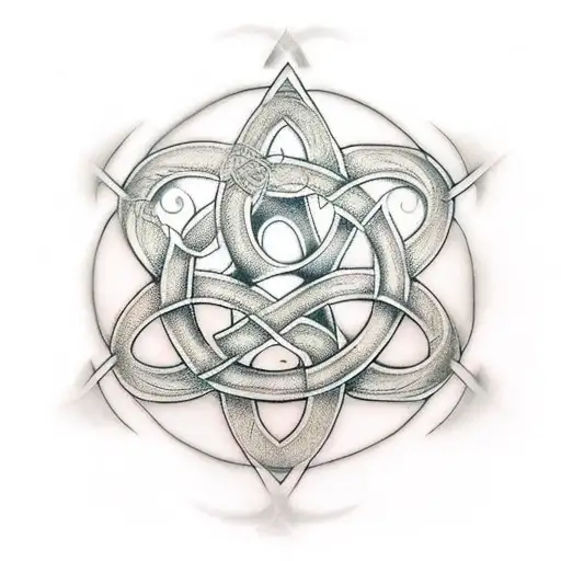 celtic triquetra with 3d texture tattoo design idea