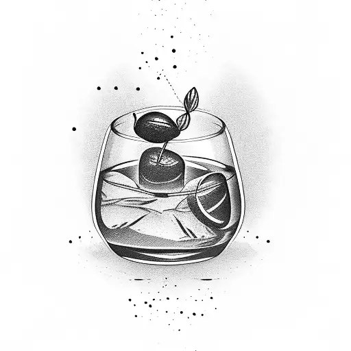 glass of negroni (simple) tattoo design idea