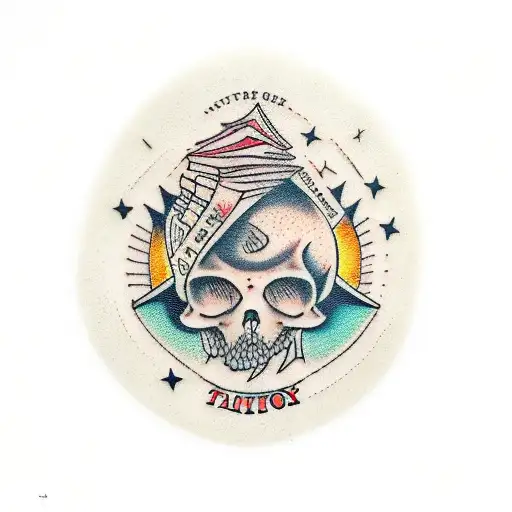 small stack of books tattoo design idea
