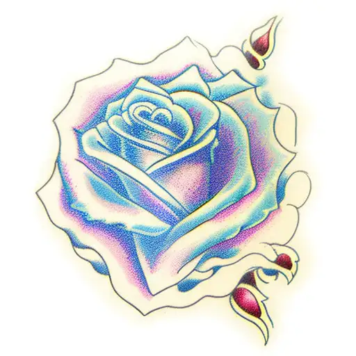 half Rose and half sun tattoo design idea