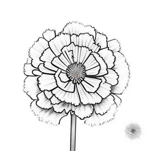 three arrows in a garden of carnations and aster tattoo design idea