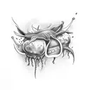 Venus fly trap and bleeding hearts combination tattoo tattoo design idea