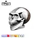 Australopithecus hominid nonhuman skull with big lower jaw and fangs 45 degree angle to a side caveman brow tattoo design idea