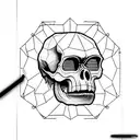 Australopithecus enlongated jaw skull  with small fangs tattoo design idea