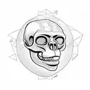 Australopithecus monkey alike enlongated jaw skull  tattoo design idea