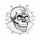 Australopithecus monkey alike enlongated jaw skull  tattoo design idea