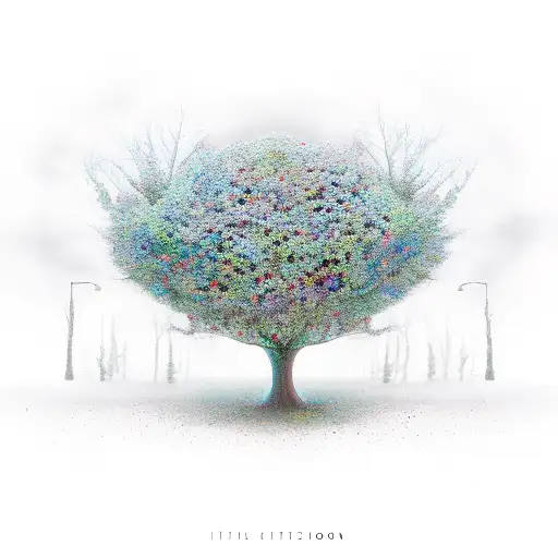 semicolon tree tattoo design idea