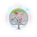 semicolon tree tattoo design idea