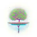 semicolon tree tattoo design idea