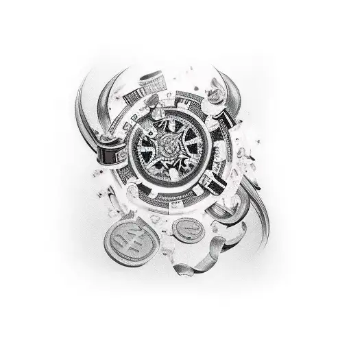 Gambling sleeve tattoo design idea