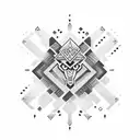 create "Vaibhi" text as Binary code tattoo design idea