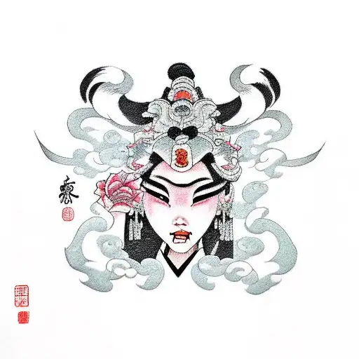 Mulan princess cartoon tattoo design idea