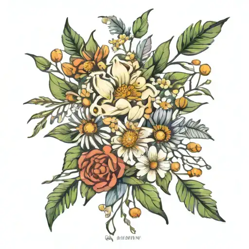 native birth flower bouquet,september,september august august ,june,april tattoo design idea