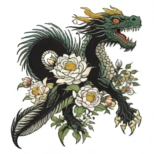 native australian birth flower bouquet,september,september august august ,june,april with chinese dragon tattoo design idea