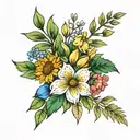 native birth flower bouquet,september,september august august ,june,april tattoo design idea