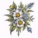 native birth flower bouquet,september,september august august ,june,april tattoo design idea