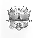 the words Madeline Claire in the form of a princess crown tattoo design idea