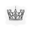 the words Madeline Claire in the form of a princess crown tattoo design idea