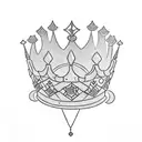the words Madeline Claire in the form of a princess crown tattoo design idea