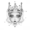 the words Madeline Claire in the form of a princess crown tattoo design idea