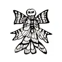 moth open wings skull pattern tattoo design idea