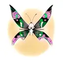 moth open wings skull pattern tattoo design idea