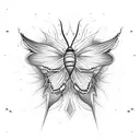 moth open wings skull pattern tattoo design idea