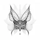 moth open wings skull pattern tattoo design idea