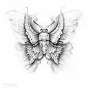 moth open wings skull pattern tattoo design idea