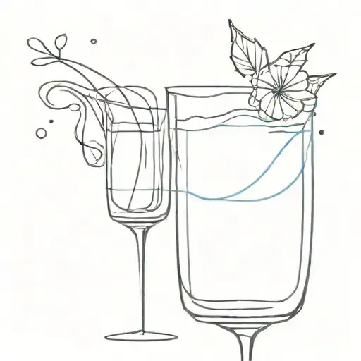 a glass of champagne tattoo design idea