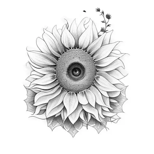 half sleeve with sunflowers and 3 butterflies tattoo design idea