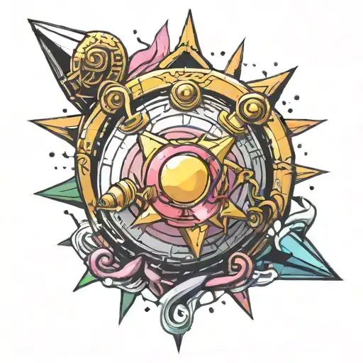sailor moon flail spiked ball tattoo design idea