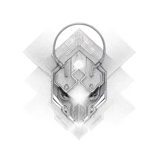 Cyber Sigilism Cross tattoo design idea