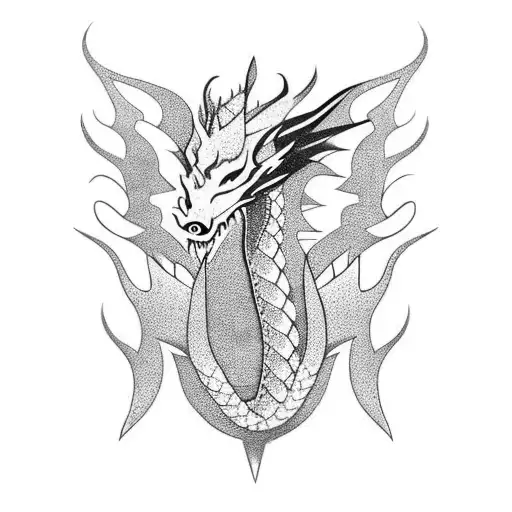 Nordic dragon tattoo design idea