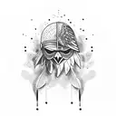 Crow black feather tattoo design idea