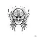 Crow black feather tattoo design idea