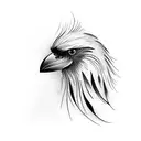 Crow black feather tattoo design idea