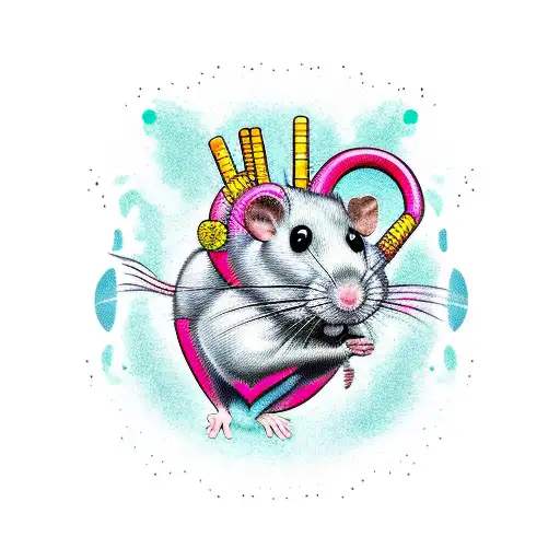heart rat tattoo design idea