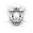 heart rat tattoo design idea