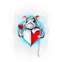 heart rat tattoo design idea
