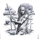 michonne the walking dead tree tattoo design idea