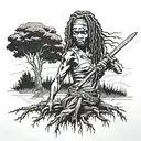 michonne the walking dead tree tattoo design idea
