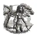 michonne the walking dead tree tattoo design idea