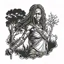 michonne the walking dead tree tattoo design idea
